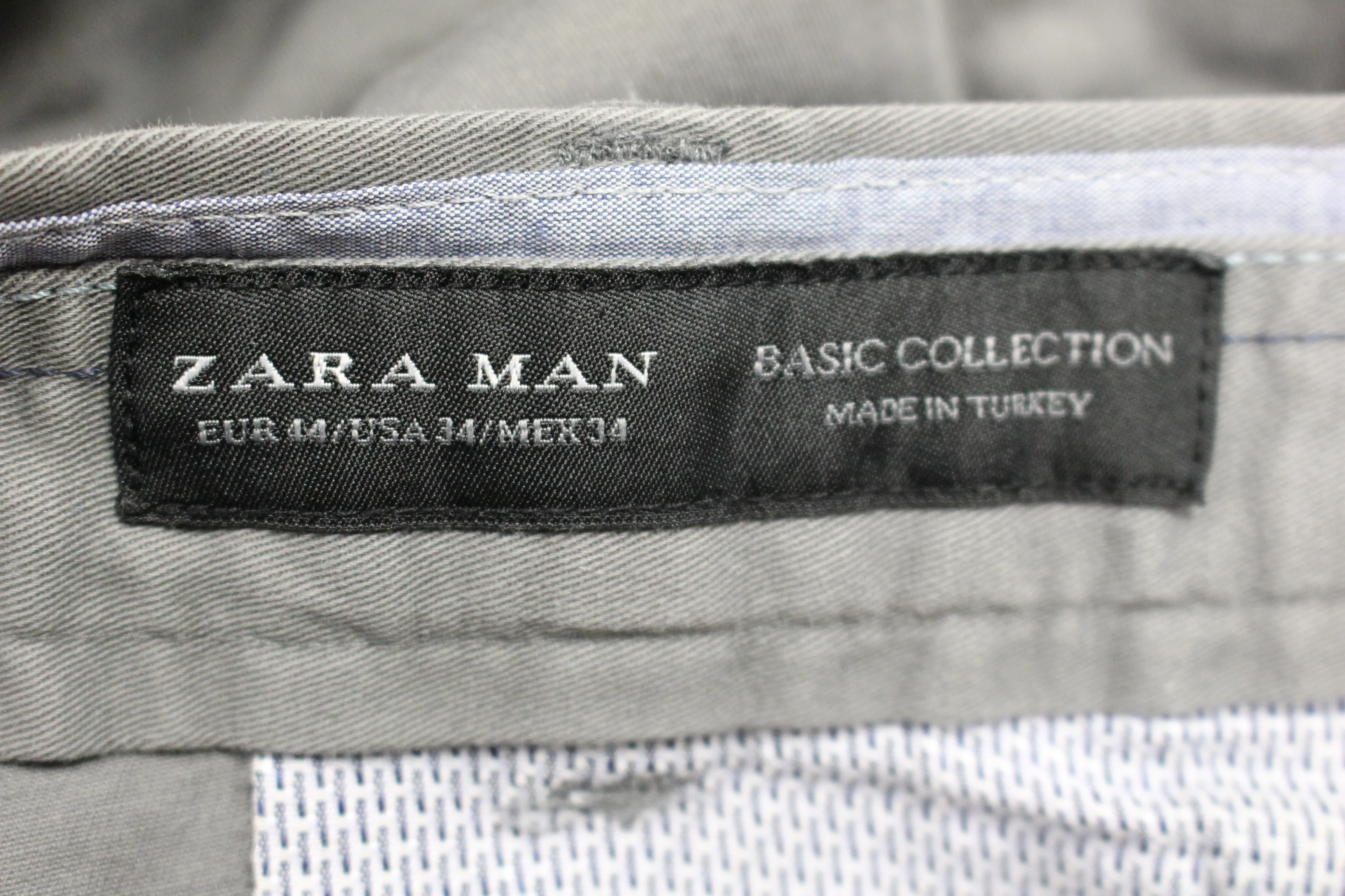 Zara Man Basic Collection Mens Chino Skinny Pants Sand Gray Khaki- Size 34 - Image 2