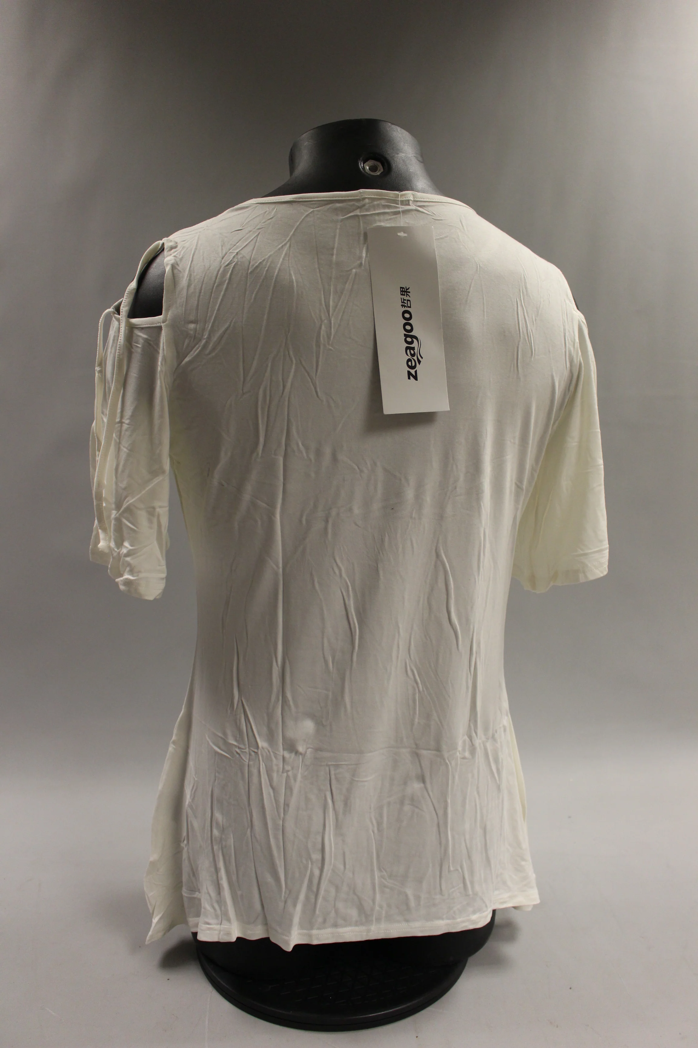 Zeagoo Women's Cut Out Shoulder A Line Tunic Top Size XL -White -New - Image 2